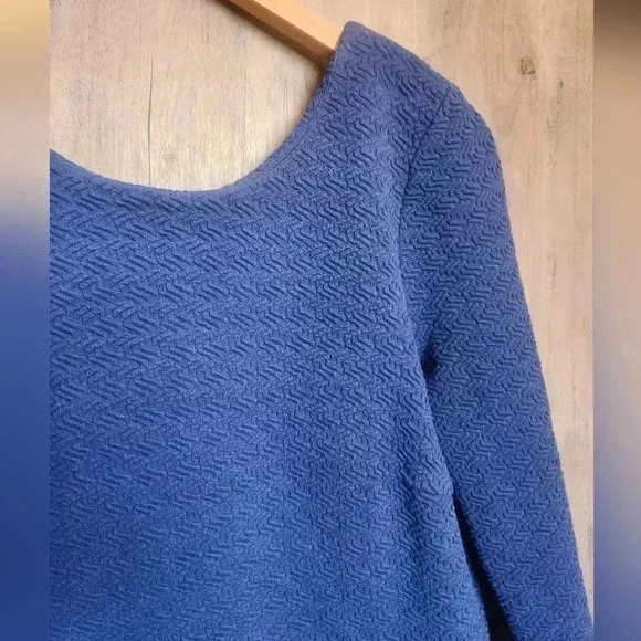 Anthropologie Ganni Lousa Shift Dress Mini Blue 3/4 Sleeves Size Small - Picture 4 of 9